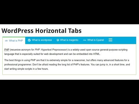 How to create Scrollable Tabs, Horizontal Tabs, Vertical Tabs and Accordion Tabs in WordPress