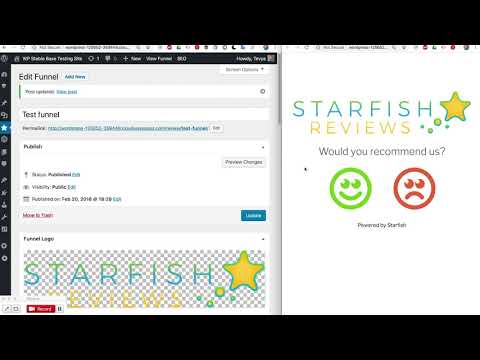 Starfish Reviews on WordPress demo for version 1.6