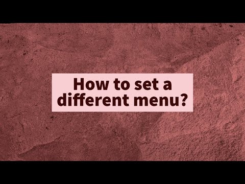 How to set a different menu?