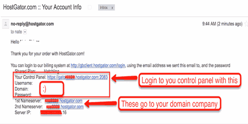 Hostgator payment email