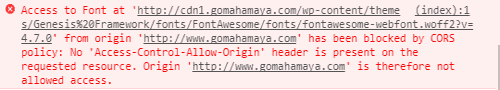 access to font at origin has been blocked by CORS pOLICY no access control allow origin
