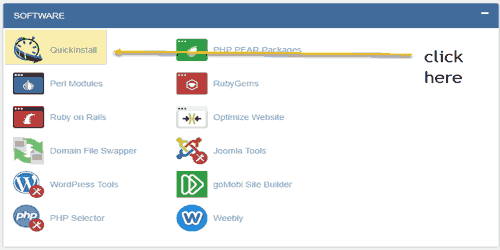 quick install in cpanel