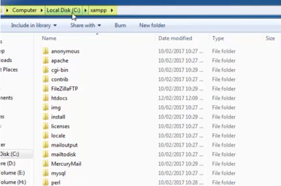 xampp folder