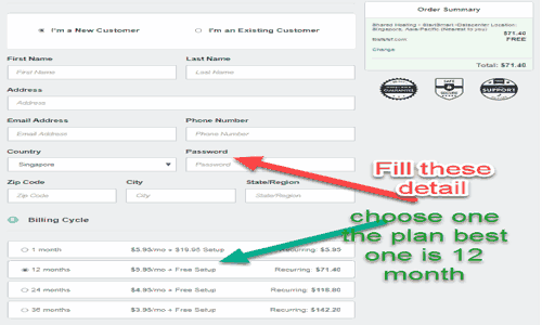 Billing detail in fastcomet hosting