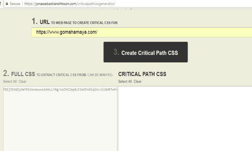 Critical path css generator example