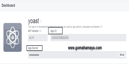 Facebook app id and app secret