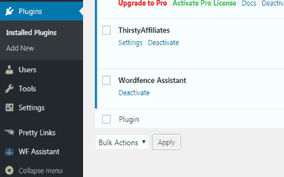Wordfence Assistant in wp admin