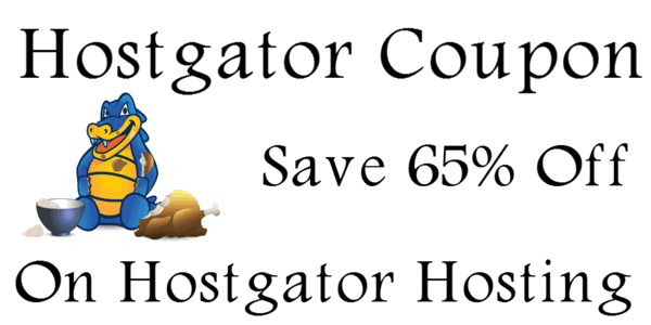 Hostgator Coupon save 65% off on Hostgator Hosting