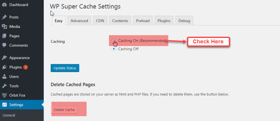 WP Super Cache_Leverage Cache