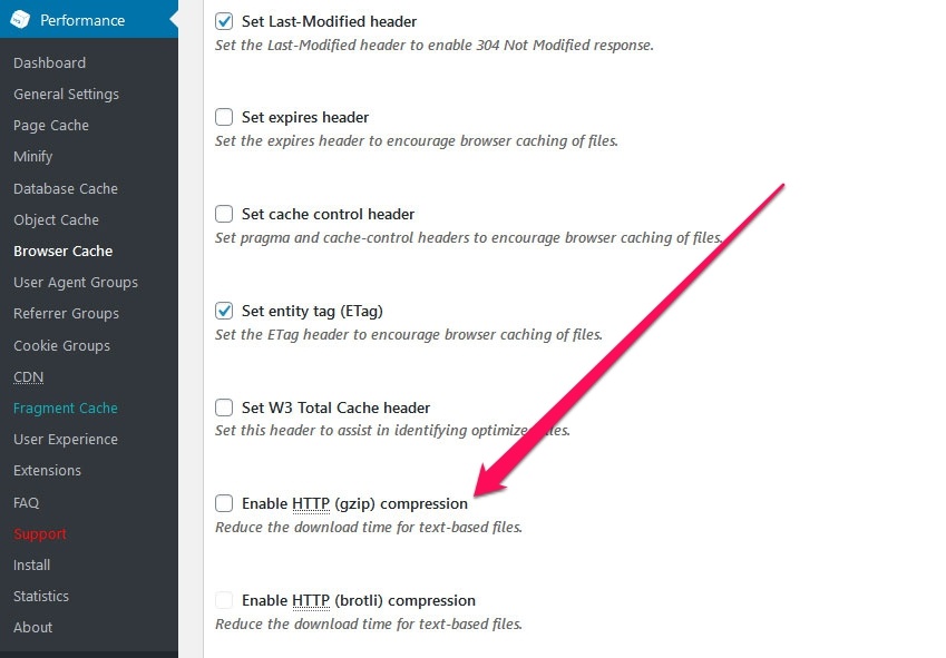 Gzip Compression with WordPress Plugin – W3 Total Cache