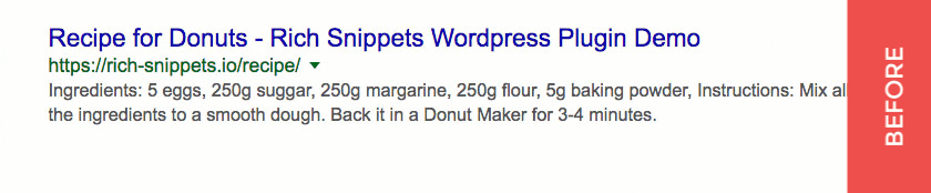 Rich Snippets before and after example