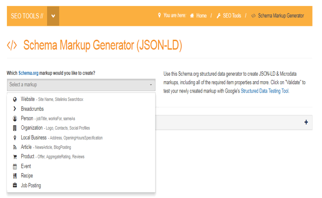 Schema Markup Generator (JSON-LD)