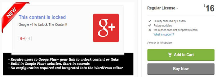 Google Plus +1 Locker for WordPress