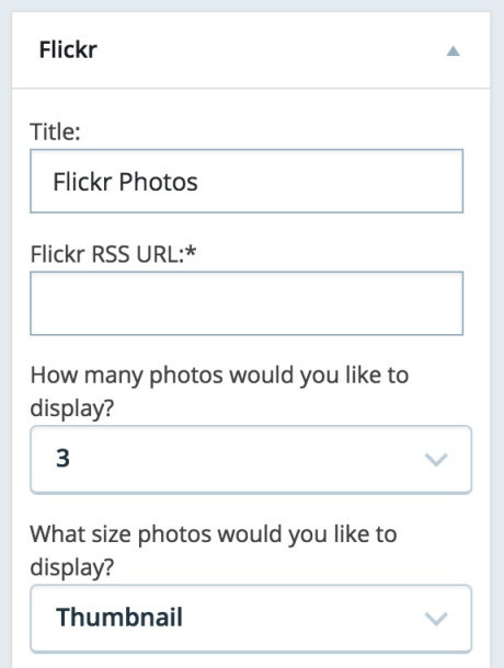 flickr widget detail filling
