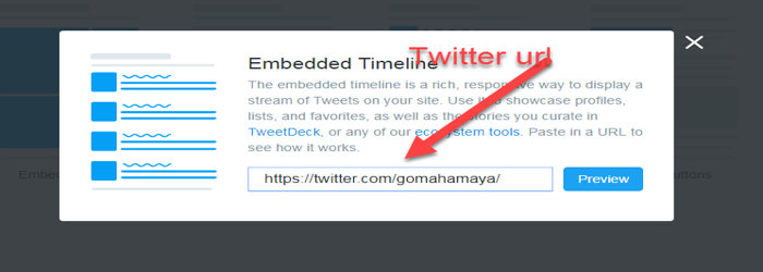 twitter embedded timeline setting