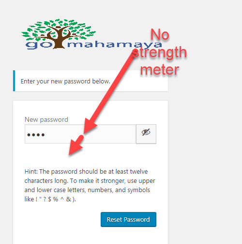 No password strenth meter on wp-login page