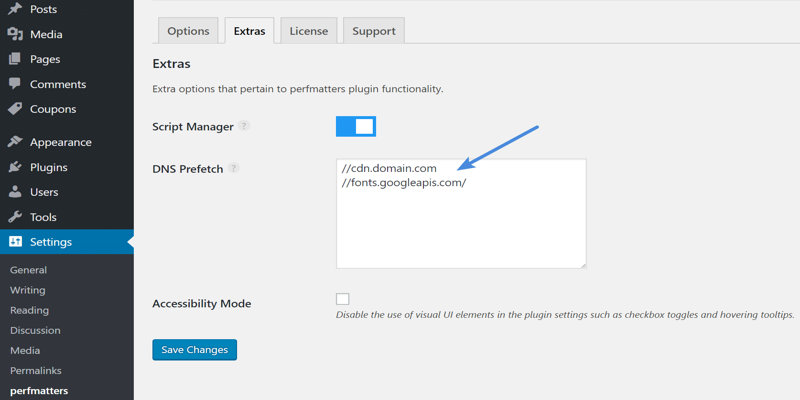 dns prefetching wordpress