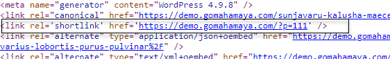 rel='shortlink' example
