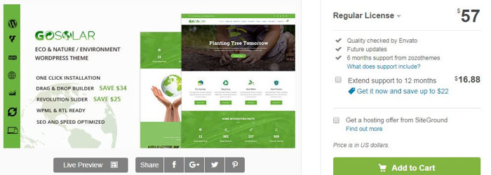 Go Solar - Eco & Nature Environment WordPress Theme