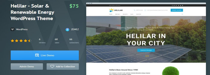 Helilar - Solar & Renewable Energy WordPress Theme