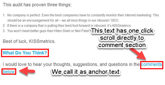Easy access to the comments Section Using anchor text Example-How to get more blog comments