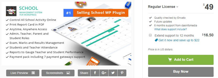 School Management System for WordPress