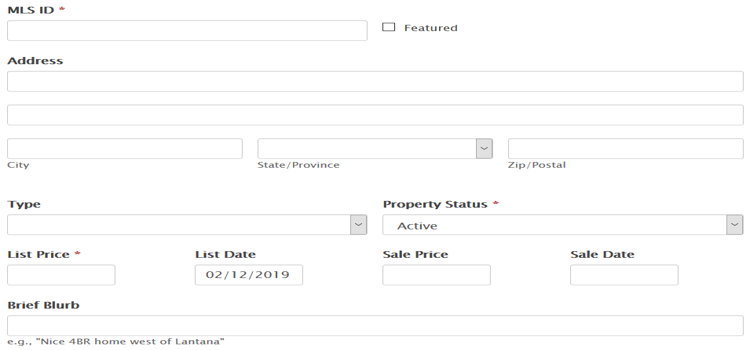 Real estate Form template