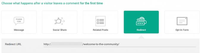 Redirect the visitor when they comment on the post