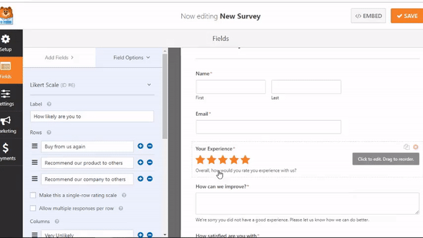 wpforms drag and drop builder