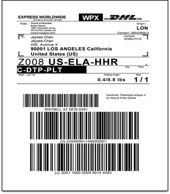 WooCommerce DHL Express Shipping Label