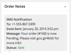 woocommerce twilio order notes sms