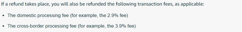 Amazon Pay Refunds of transaction fees