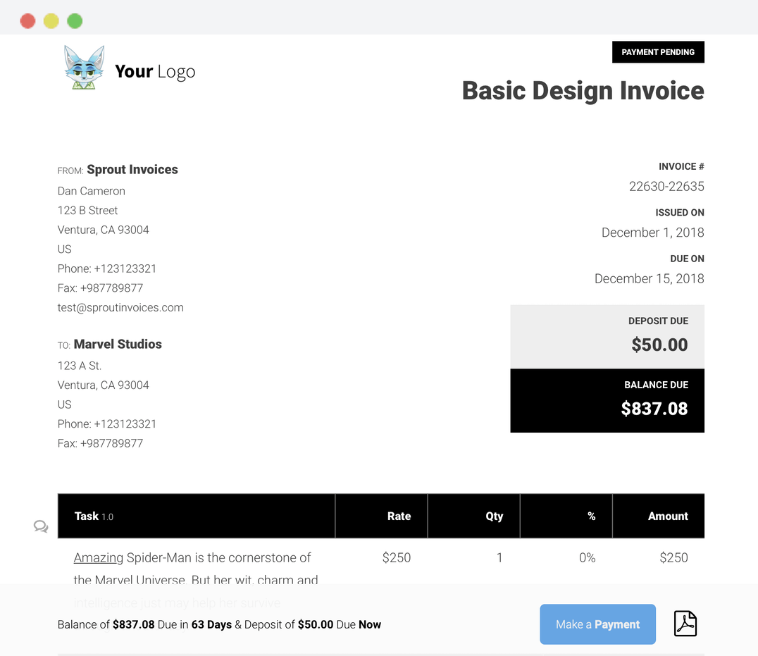 basic invoice design