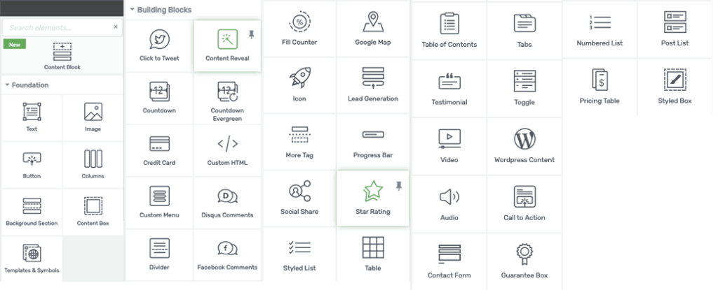 thrive architect elements