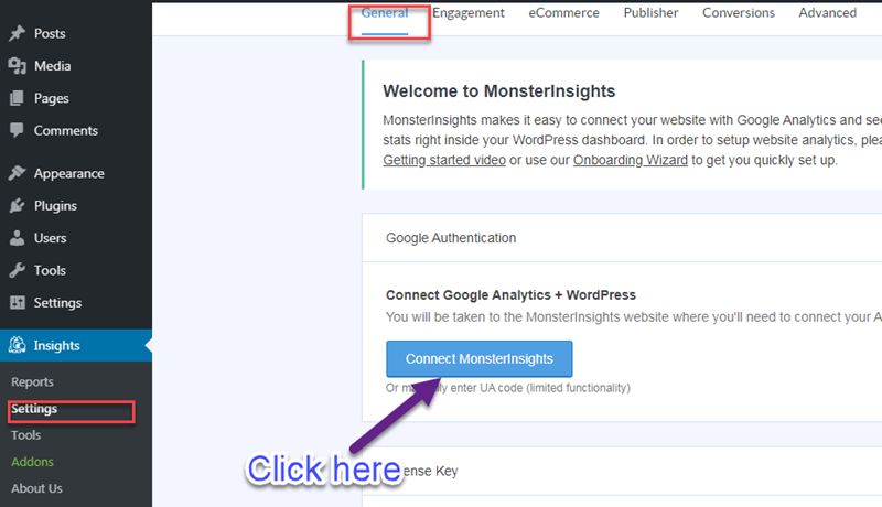Google Analytics to WordPress using optinmoster