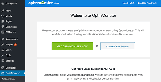 Optinmonster Connect WordPress