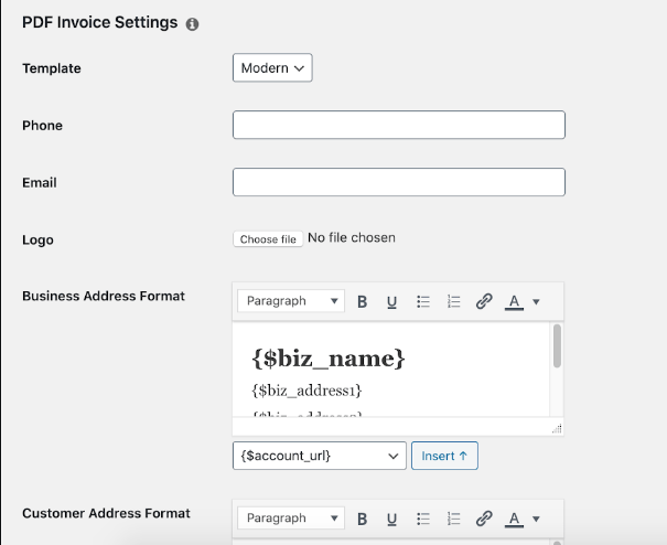 memberpress Pdf invoice setting