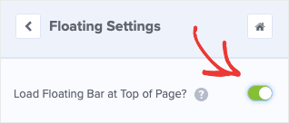 Floating bar Settings to bring woocommerce announcement to the top of the page