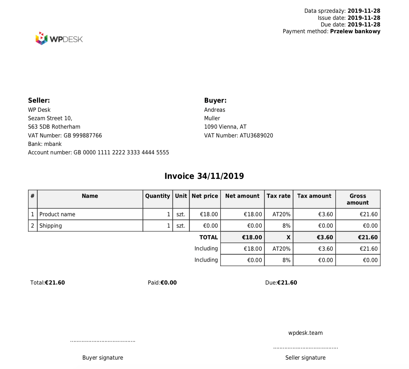 ONLINE INVOICE