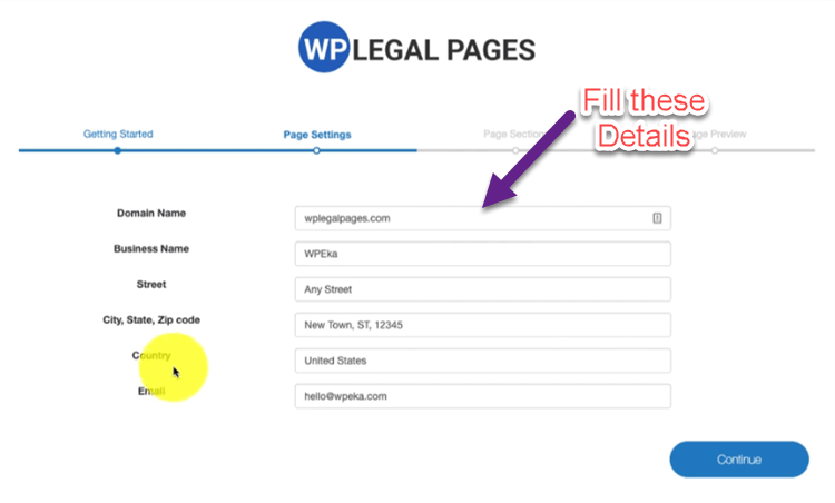 Page setting for creating Privacy policy Page In WordPress