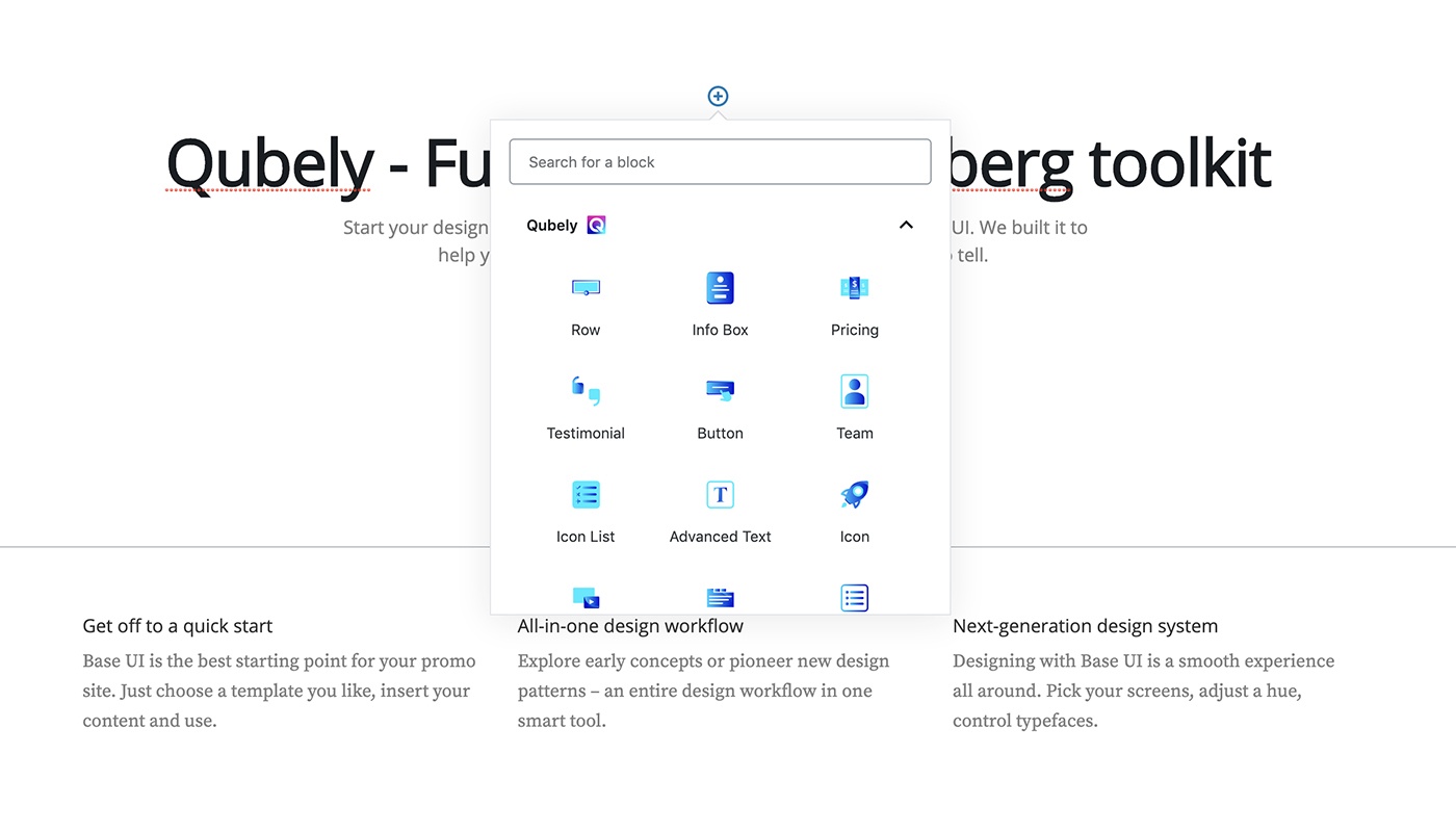 qubely gutenberg blocks