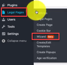 wp legal page wizard