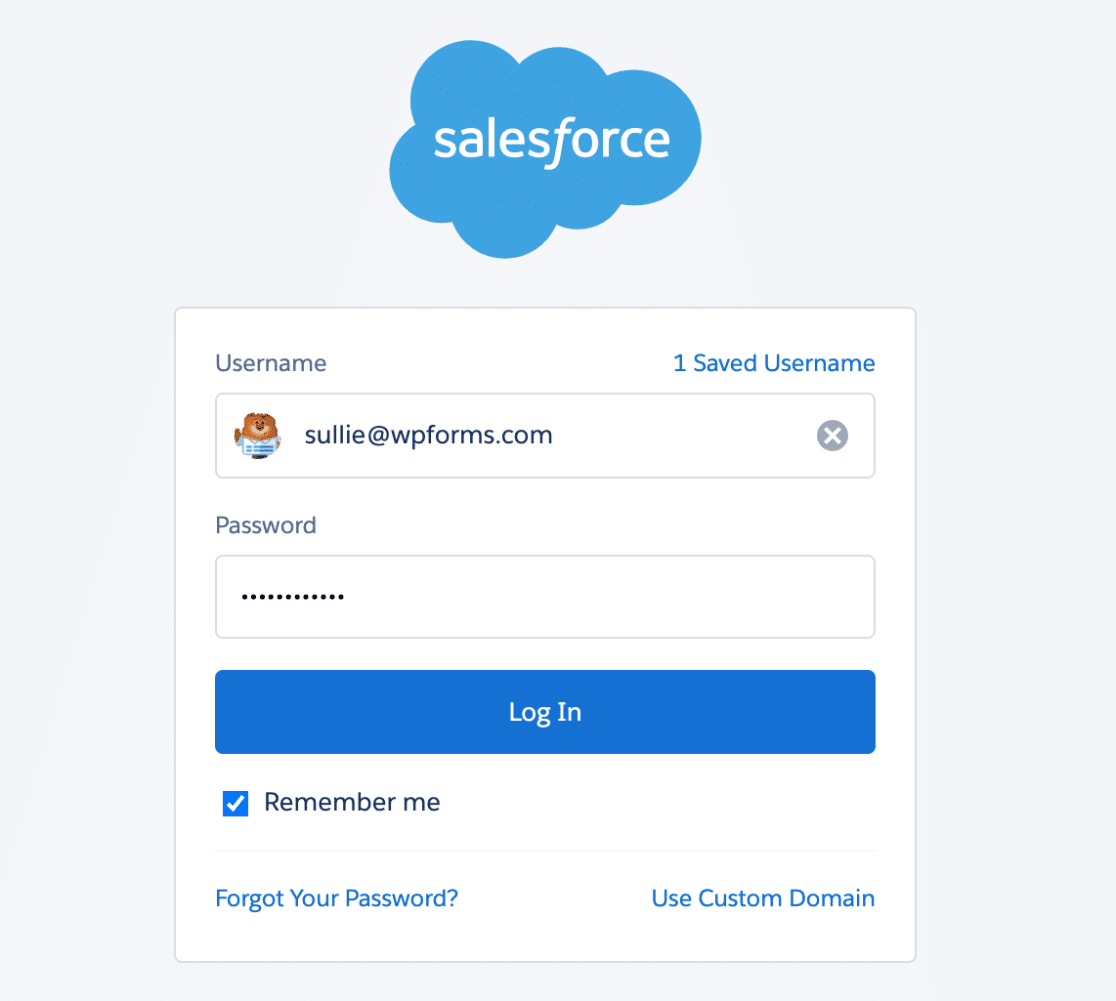 Sign in to Salesforce