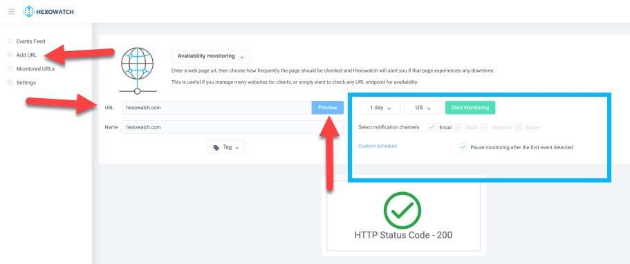 Hexowatch Availability monitoring