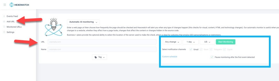 Hexowatch Automatic AI monitoring