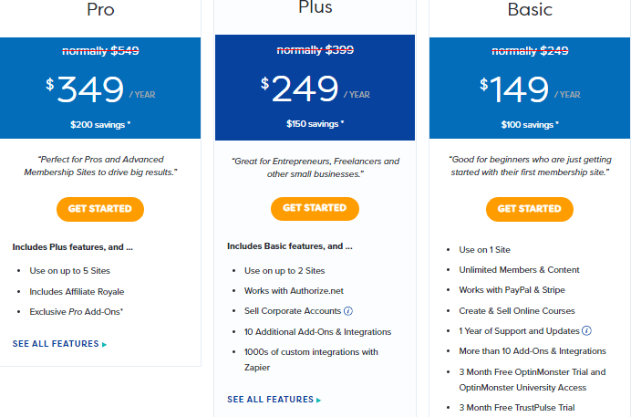 memberpress pricing plans