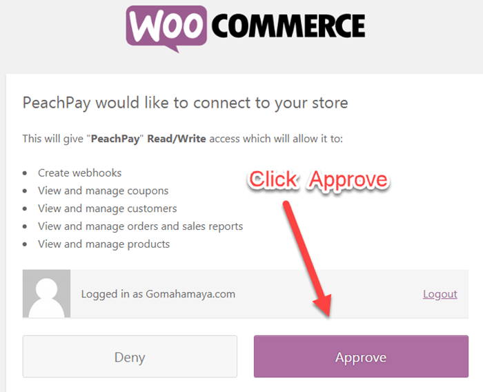 connect peachpay with woocommerce to your store