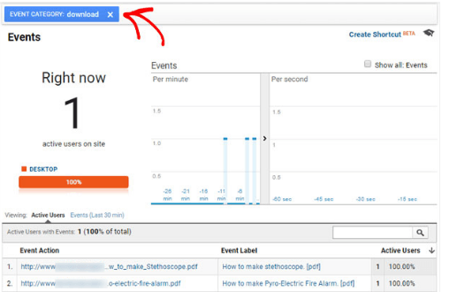 google analytics track downloads