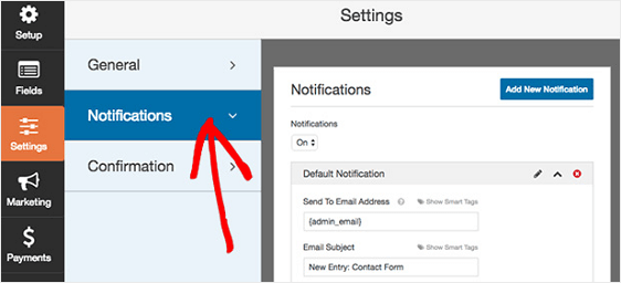 Form Notifications Settings