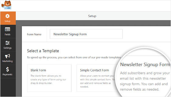 Newsletter Signup Form Template